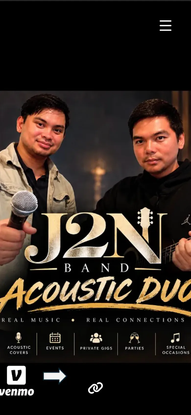 J2N Acoustic's Artist Kit page on a phone